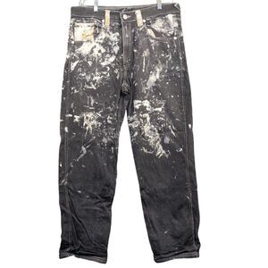 COOGI Men's Straight Leg Jeans 36x34 Black Denim Flap Back Pockets Embroidered
